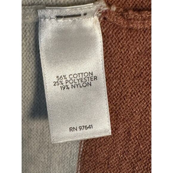 J Jill Sz Large Long Button Front Color Block Cardigan Sweater Neutral Lagenlook - Picture 4 of 8